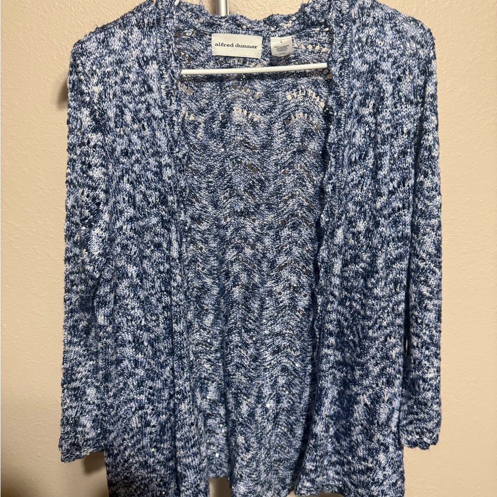 Alfred Dunner Marled Blue Cardigan